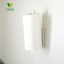 【日本OKA】PLYS base無痕貼掛式廚房紙巾架─2色可選─ 潔白