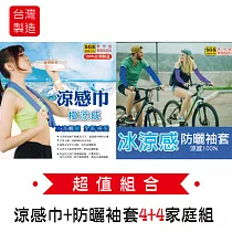 台灣製 這夏天不熱 涼感巾+涼感防曬袖套4+4超值組 野餐/運動必備 (超值組合價)