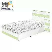 【文創集】莉可 環保3.5尺單人南亞塑鋼床台組合(床頭片+床底&不含床墊) 時尚雙色