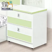 【文創集】莉可 環保1.6尺南亞塑鋼二抽床頭櫃/收納櫃 時尚雙色