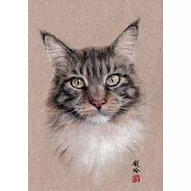 【玲廊滿藝】鄭阿貓─緬因貓14.9x21.2cm