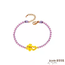 J’code真愛密碼金飾 真愛─卡娜赫拉的小動物─愛相隨粉紅兔兔硬金編織手鍊
