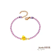 J’code真愛密碼金飾 真愛─卡娜赫拉的小動物─擁抱粉紅兔兔硬金編織手鍊