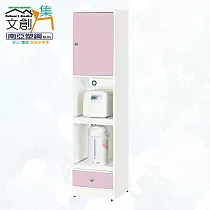 【文創集】南亞塑鋼 安卡多彩1.5尺雙托盤式單抽單開門高餐櫃/電器櫃(九色可選) 粉紅雙色