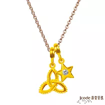 J’code真愛密碼金飾 雙魚座─幸福結黃金墜子─流星版 送黑皮繩項鍊