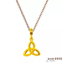 J’code真愛密碼金飾 雙魚座─幸福結黃金墜子 送黑皮繩項鍊
