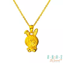 甜蜜約定 Doraemon 幸運兔哆啦A夢黃金墜子─立體硬金款 送白鋼項鍊