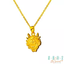 甜蜜約定 Doraemon 幸運龍哆啦A夢黃金墜子─立體硬金款 送玫瑰鋼項鍊