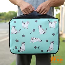 【iSFun】三花貓咪*登機旅行箱杆包大號 藍