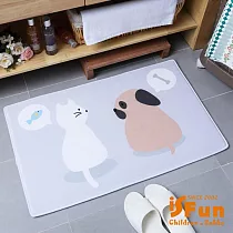 【iSFun】貓狗談心*療癒動物絨毛腳踏地墊40x60cm