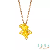 甜蜜約定2SWEET 微笑人生史奴比Snoopy黃金墜子 送黑皮繩項鍊