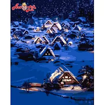 ArtLife藝術生活【DT210】雪夜合掌村_DIY 數字 油畫 彩繪