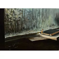 【玲廊滿藝】張懿─雨中的思念91x65cm