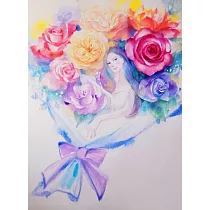 【玲廊滿藝】麗子Emily─送你一束花40x30cm