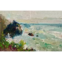 【玲廊滿藝】李喬煒─西子灣海景15.5x22.5cm