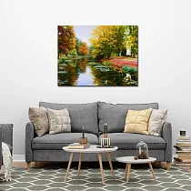【御畫房】湖邊風光 國家一級畫師手繪油畫60×80cm VF─165 (客製商品)