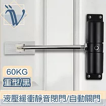 Viita 重型液壓緩衝靜音閉門器/多段調節自動關門器 黑60KG