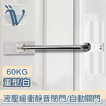 Viita 重型液壓緩衝靜音閉門器/多段調節自動關門器 白60KG