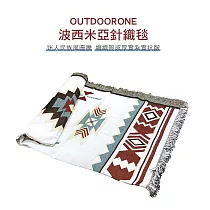 OUTDOORONE 波西米亞針織毯 迷人民族風圖騰 編織質感厚實紮實抗皺─ B格拉斯