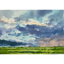 【玲廊滿藝】張宏彬─池上風光26x38cm