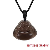 石頭記 冰種黑曜石項鍊─彌勒佛(小)
