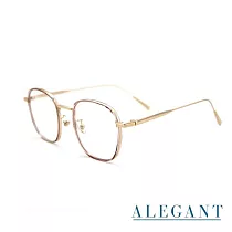 【ALEGANT】韓流復古釉光金溫莎圈橢圓光學框UV400濾藍光眼鏡
