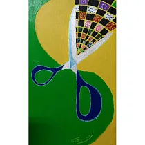 【玲廊滿藝】 斐寧─ 被修剪的生命54x32cm