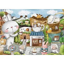 【台製拼圖】MINIHAN 兔兔系列─再忙也要跟你喝杯咖啡 520片 25─052
