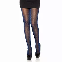 <美國Leg Avenue>若隱若現黑色帶寶藍閃光褲襪 7130 BLACK/ROYAL BLUE