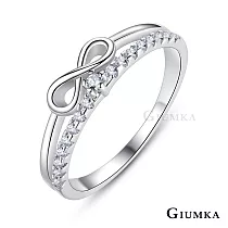 GIUMKA戒指尾戒無限幸福女戒精鍍正白K玫瑰金新春開運戒質感飾品推薦MR21024 3 銀色美國圍3號