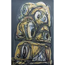 【玲廊滿藝】李坤德─快樂相疊29.5x49cm
