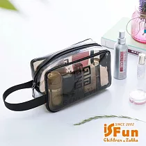 【iSFun】中華圖騰*透視PVC防水長方化妝盥洗包 灰