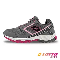 【LOTTO 義大利】女 CROSS RUN 越野跑鞋 25cm 灰/粉