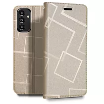 GENTEN for Samsung Galaxy A14 5G 極簡立方磁力手機皮套 金色