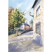 【玲廊滿藝】黃子芸Kiwi─小路光影26x18cm