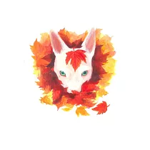 【玲廊滿藝】李喬煒─小白系列─楓葉38x26cm