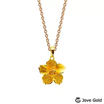 JoveGold漾金飾 花的想念黃金墜子 送玫瑰鋼項鍊