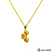 JoveGold漾金飾 變幻的愛黃金墜子 送玫瑰鋼項鍊
