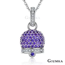 GIUMKA女項鍊925純銀吊墜短鍊平安幸福守護鈴純銀項鍊MNS06021 50cm 紫鋯