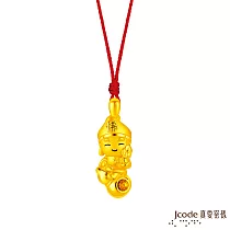 J’code真愛密碼金飾 小萌佛─葫蘆濟公黃金墜子─立體硬金款 送黃鋼項鍊