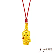 J’code真愛密碼金飾 小萌佛─姻緣月老黃金墜子─立體硬金款 送黑皮繩項鍊