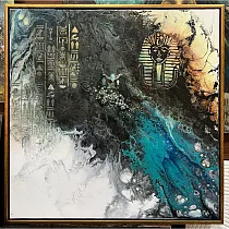 【玲廊滿藝】廖鎵玉─時空旅人50x50cm