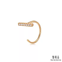 【點睛品】Daily Luxe 18K玫瑰金率性直線鑽石耳環(單邊耳飾)