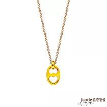 J’code真愛密碼金飾 豬你相愛硬金墜子 送黃鋼項鍊