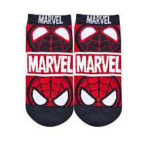 【ONEDER旺達棉品】MARVEL漫威直版襪 蜘蛛人 鋼鐵人 美國隊長兒童短襪 台灣製童襪─ 黑蜘蛛人&蜘蛛人─ML─A581S