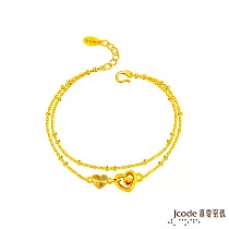 J’code真愛密碼金飾 放閃愛情黃金手鍊─雙鍊款