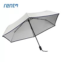 【rento】防曬彩膠素色安全自動傘─ 白練