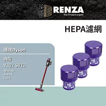 適用 Dyson 戴森 吸塵器 V10 SV12 HEPA濾網 3入組 替代 969082─01 集塵濾網
