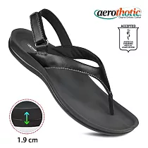 【福利品 Aerothotic】AURA 高足弓 人字平底涼鞋 女 US6 黑色