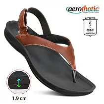【福利品 Aerothotic】AURA 高足弓 人字平底涼鞋 女 US8 棕色